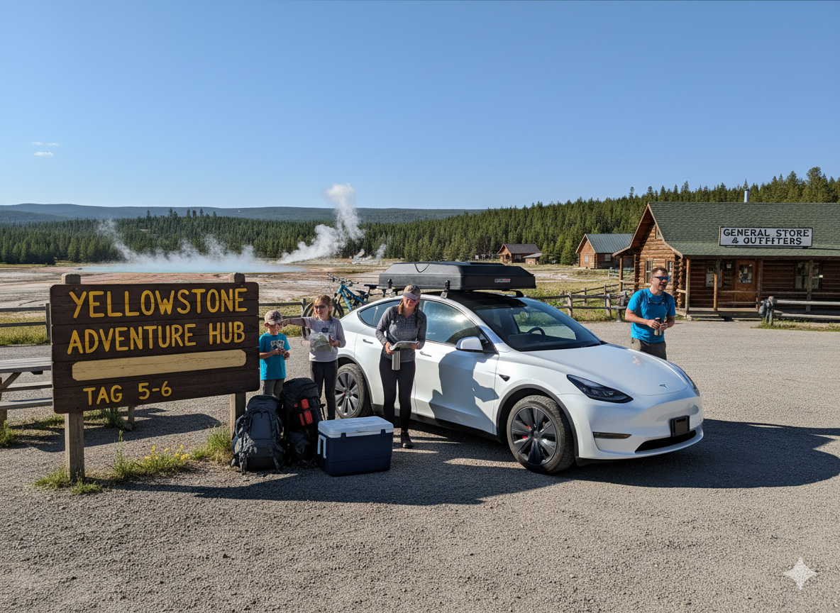 Rocky Mountain Roadtrip - Tesla Camping Yellowstone Nationalpark